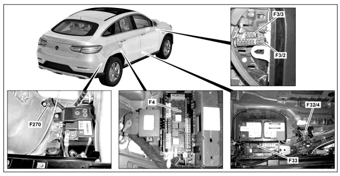 Mercedes-Benz Klasa M i ML W166 (2012-2020) - schematy bezpieczników i przekaźników