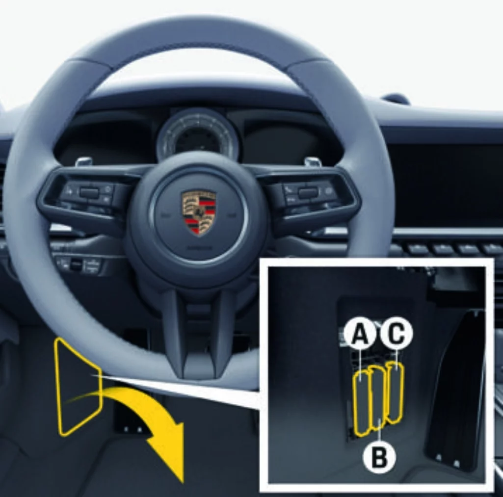 Porsche 911 (992) (2019-2021) - schematy bezpieczników i przekaźników