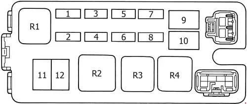 Toyota 4Runner (N120N130) (1989-1995) - schematy bezpieczników i przekaźników