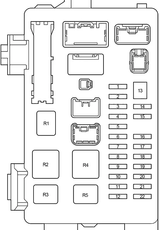 Toyota Corolla Verso AR10 (2004-2009) - schematy bezpieczników i przekaźników