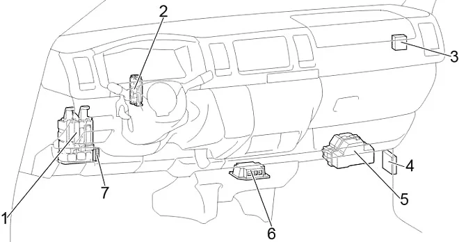Toyota HiAce (2013-2018) - schematy bezpieczników i przekaźników