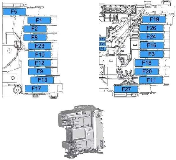 Toyota ProAce (2016-2022) - schematy bezpieczników i przekaźników
