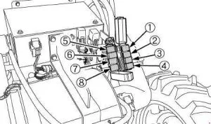 Kubota M100GX, M110GX, M126GX, M135GX - schematy bezpieczników i przekaźników