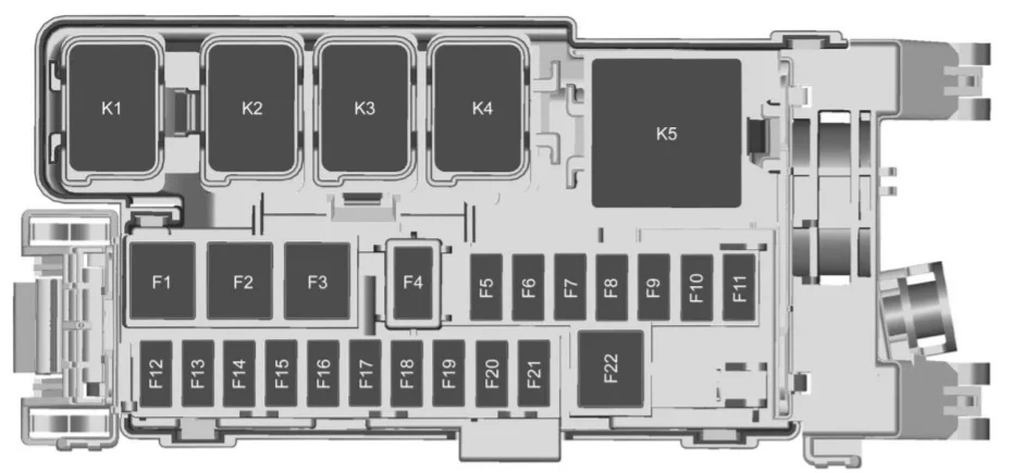 Chevrolet Volt (2016-2019) - schematy bezpieczników i przekaźników