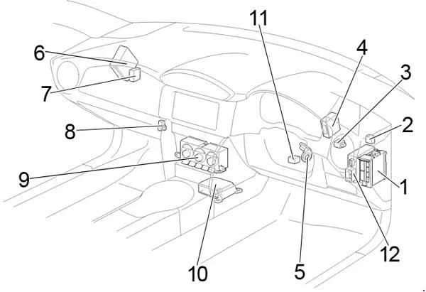 Toyota 86 i GT86 (2012-2018) - schematy bezpieczników i przekaźników
