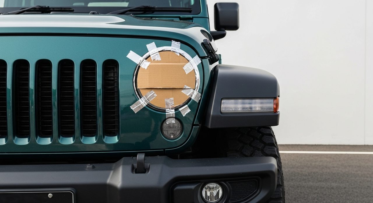 Karton i taśma sposobem na japoński przegląd. Nietypowy Jeep