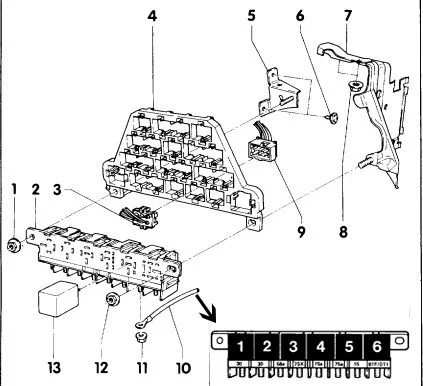 Audi 100 i A6 C4 (1991-1997) - schematy bezpieczników i przekaźników