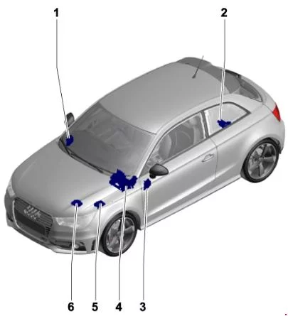 Audi A1 8X (2010-2018) - schematy bezpieczników i przekaźników