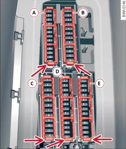 Audi Q7 4M (2016-2019) - schematy bezpieczników i przekaźników