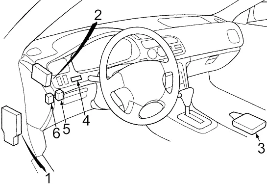 Honda Accord V (1994-1997) - schematy bezpieczników i przekaźników