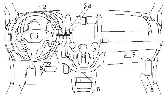 Honda CR-V III (2007-2009) - schematy bezpieczników i przekaźników