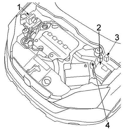 Honda CR-V III (2007-2009) - schematy bezpieczników i przekaźników