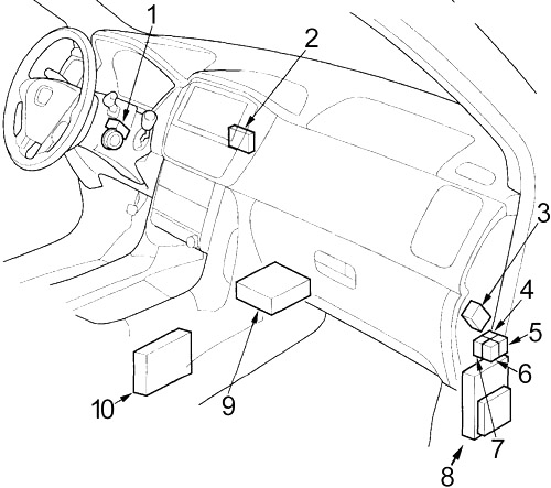 Honda Pilot I (2003-2008) - schematy bezpieczników i przekaźników