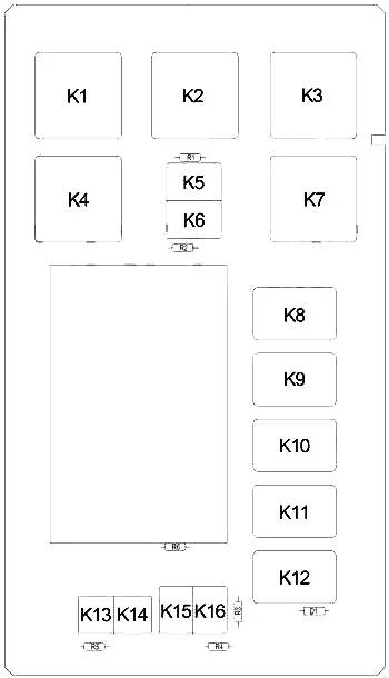 Jeep Commander XK (2006-2010) - schematy bezpieczników i przekaźników