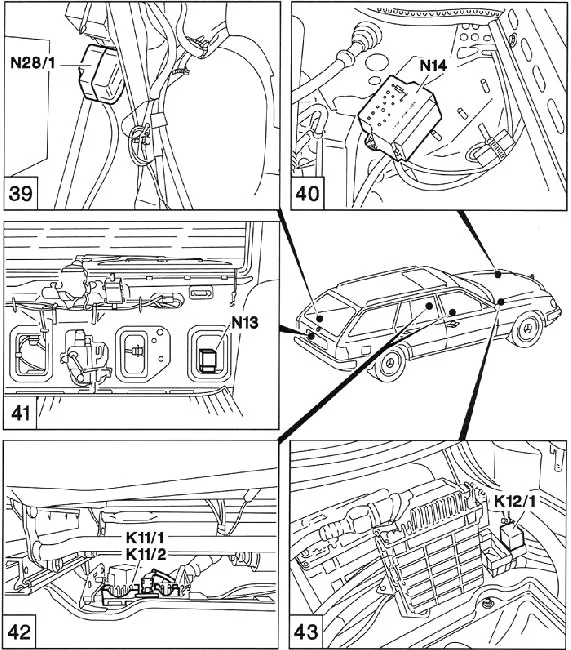 Mercedes-Benz Klasa E W124 (1984-1996) - schematy bezpieczników i przekaźników