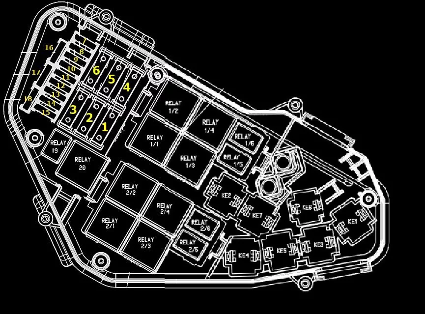 Porsche Cayenne (2003-2010) - schematy bezpieczników i przekaźników