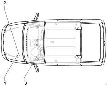 Volkswagen Caddy III (2003-2005) - schematy bezpieczników i przekaźników