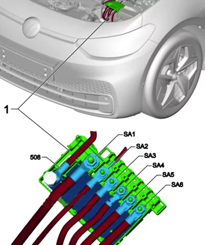 Volkswagen ID.3 (2019-2023) - schematy bezpieczników i przekaźników