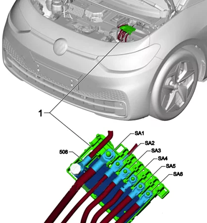 Volkswagen ID.4 i ID.5 (2020-2022) - schematy bezpieczników i przekaźników