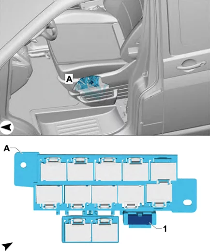 Volkswagen Transporter T6 (2016-2019) - schematy bezpieczników i przekaźników