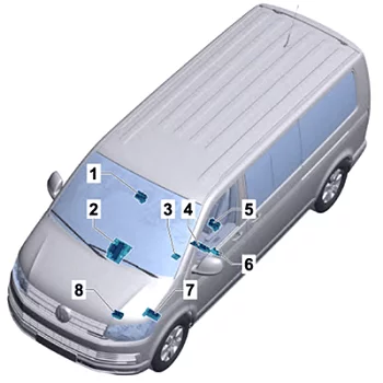 Volkswagen Transporter T6 (2016-2019) - schematy bezpieczników i przekaźników