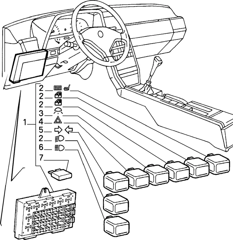 Alfa Romeo 164 (1987-1998) - schematy bezpieczników i przekaźników