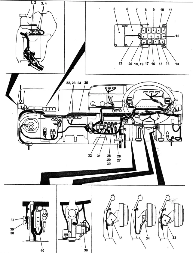 Mitsubishi Canter 6 (1993-2002) - schematy bezpieczników i przekaźników
