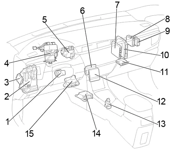 Toyota Corolla (E160, E170, E180) (2013-2018) - schematy bezpieczników i przekaźników