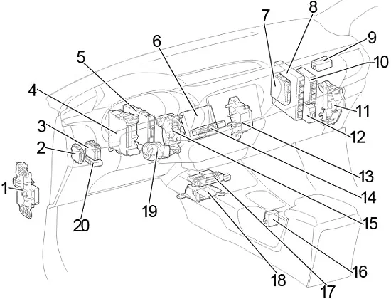 Toyota Hilux (2016-2022) - schematy bezpieczników i przekaźników