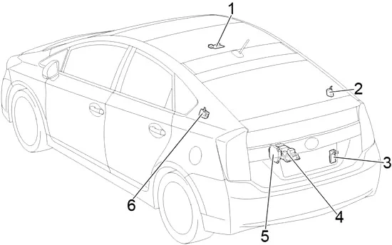 Toyota Prius (XW30) (2009-2015) - schematy bezpieczników i przekaźników