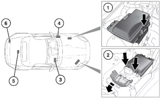 Jaguar F-Type (2014-2017) - schematy bezpieczników i przekaźników