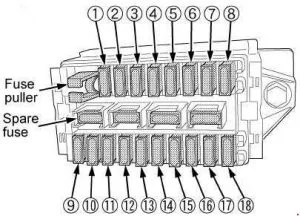 Kubota M6040 - schematy bezpieczników i przekaźników