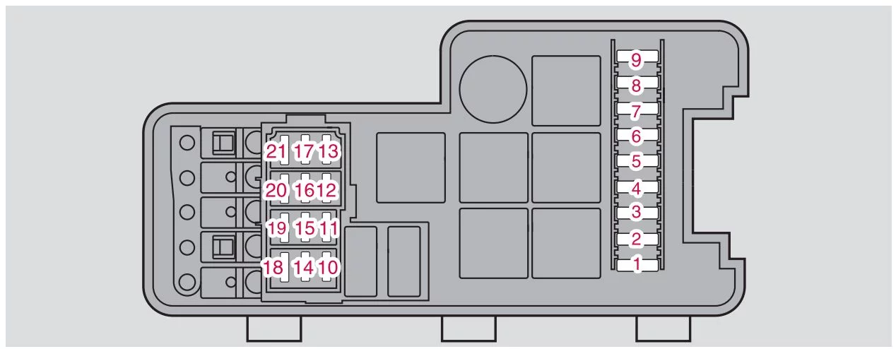 Volvo XC90 (2013-2014) - schematy bezpieczników i przekaźników