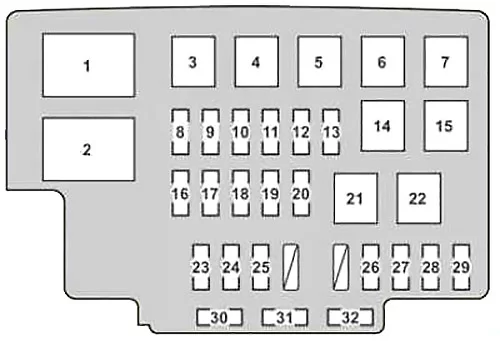 Lexus RX 350 (XU30) (2007-2009) - schematy bezpieczników i przekaźników