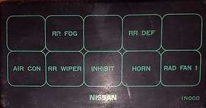 Nissan Almera I (N15) (1995-2000) - schematy bezpieczników i przekaźników
