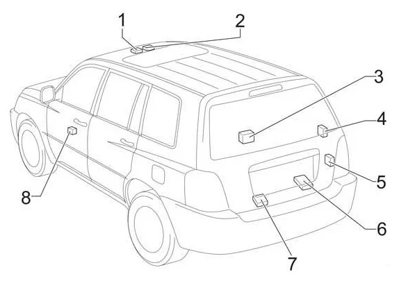 Toyota Highlander XU20 (2001-2007) - schematy bezpieczników i przekaźników