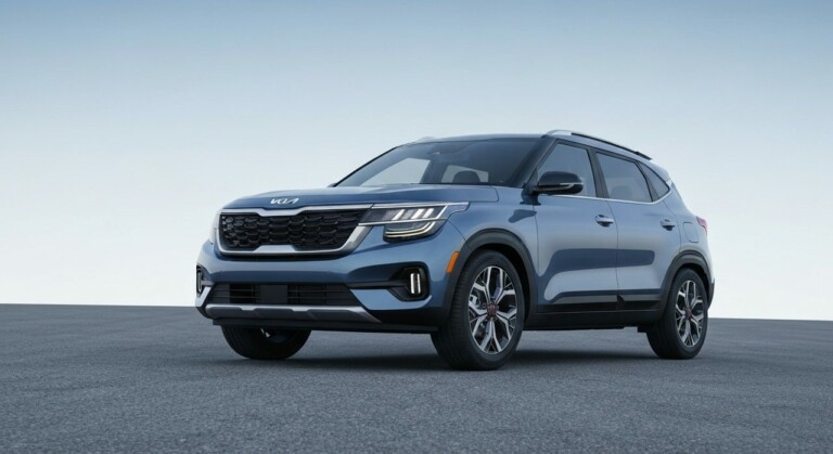 Kia Seltos 2026, nowy kompaktowy SUV o nowoczesnym designie, widoczny z przodu i z boku.